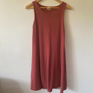 Sigrid Olsen Sheath Dress XS Sleeveless Lagenlook Burnt Orange Lined Midi